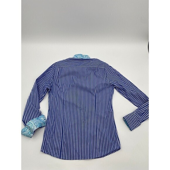 Zaatxchi Collezione Striped Long Sleeve Blue For Men Size Medium - Picture 2 of 15